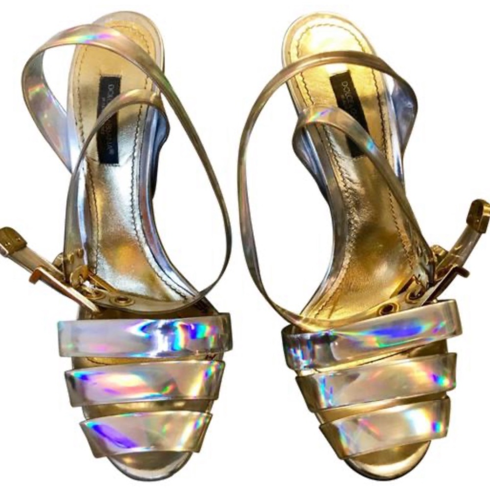 D&G Silver metallic heels